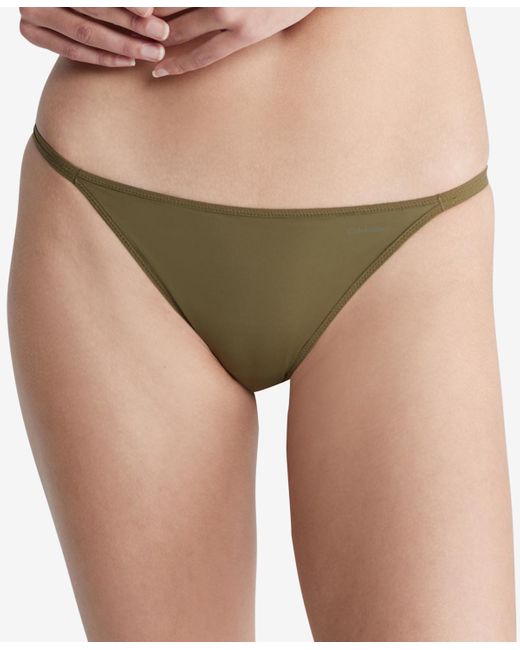 Calvin Klein Green Sheer Marquisette High-leg Tanga Underwear Qf6730