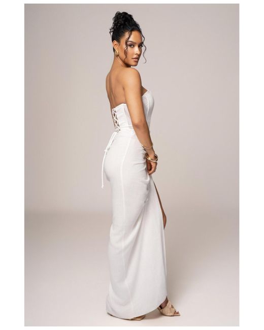 JLUXLABEL White Destination Linen Skirt Set