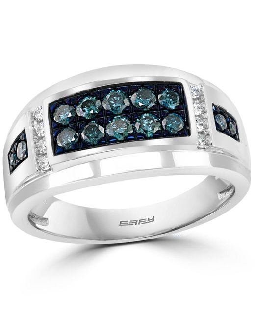 Effy Blue Diamond (5/8 Ct. T.w.) & White Diamond (1/10 Ct. T.w.) Ring