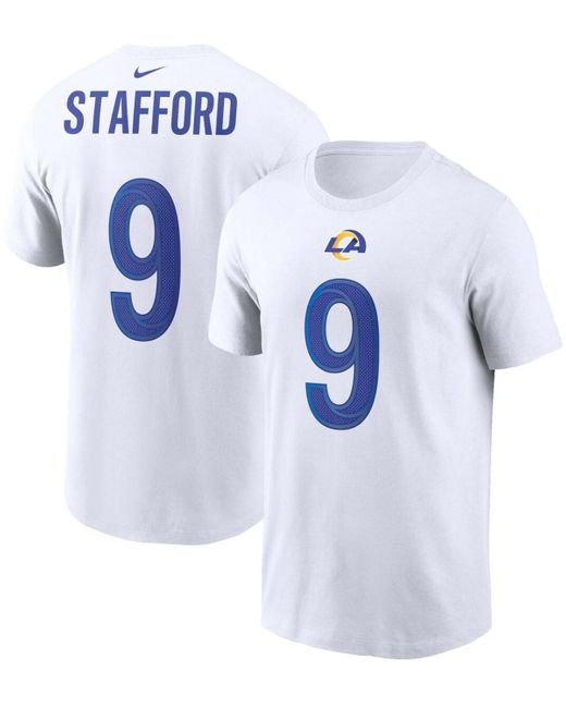 Nike White Matthew Stafford Los Angeles Rams Name And Number T-shirt for men