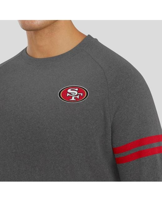 J. Palmer Gray San Francisco 49ers Players Lounge Raglan Tri-blend Sweatshirt for men
