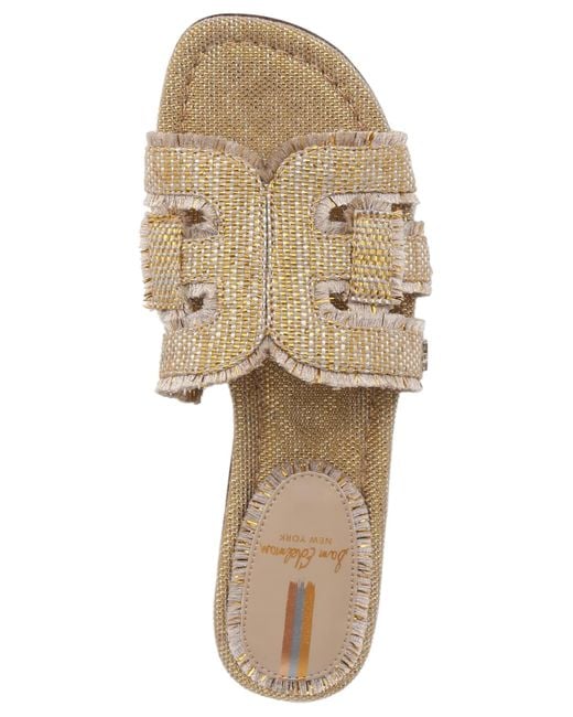 Sam Edelman White Bay Fray Emblem Slide Sandals