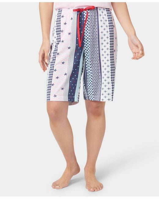 Hue Blue Seaside Stripe Bermuda Pajama Shorts