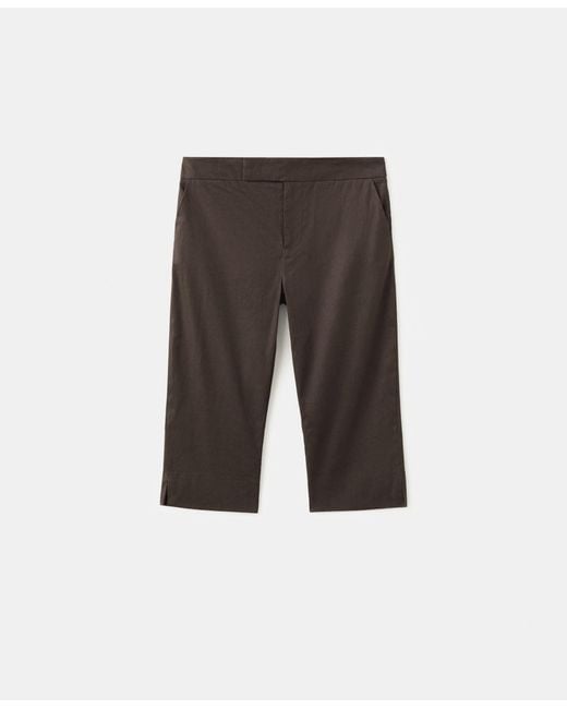 Mango Brown Linen Capri Pants