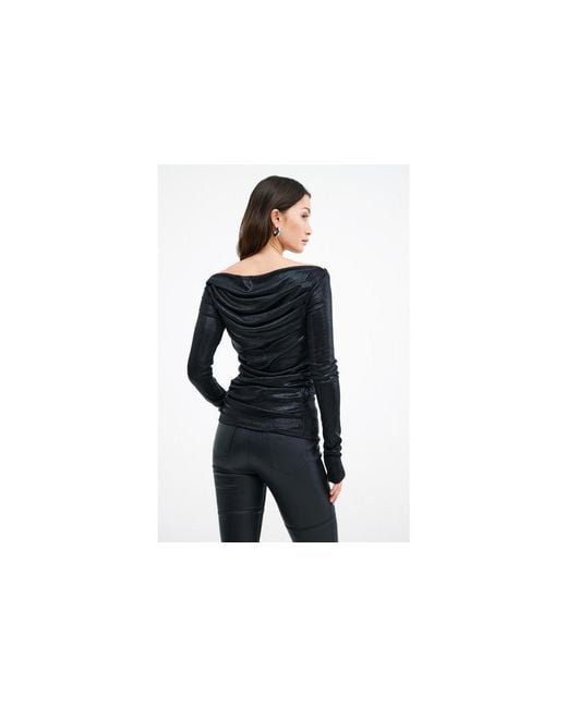 MARCELLA Black Cooper Metallic Top