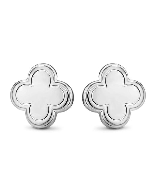 DEVATA Metallic Clover Stud Earrings