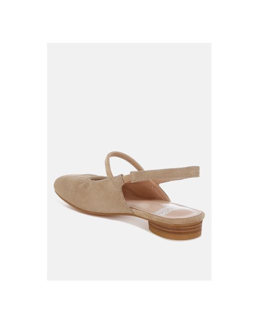 Rag & Co White Bounzi Soft Suede Leather Slingback Sandals