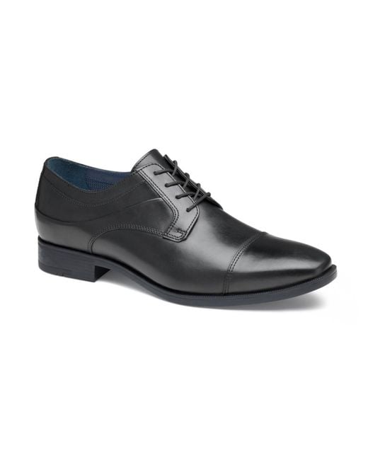 Johnston & Murphy Black Gibbons Cap Toe Oxfords for men