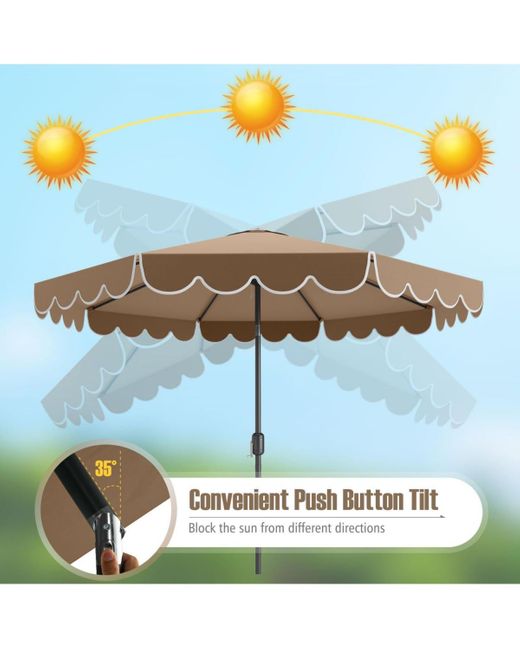 Mecale Multicolor 10 Feet Patio Umbrella Outdoor Market Umbrella