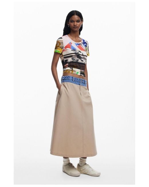 Desigual Multicolor Collage Print T-Shirt
