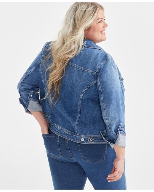 Style & Co. Blue Plus Size Classic Denim Jacket