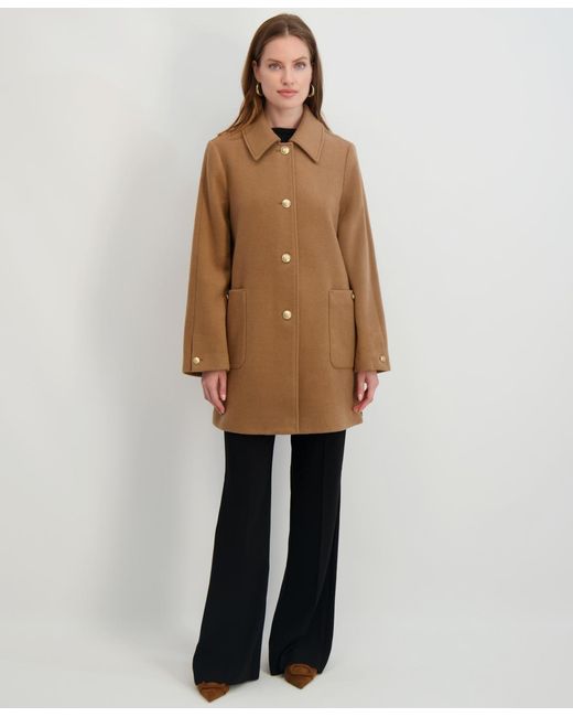 Tahari Brown Collared Single-breasted Coat