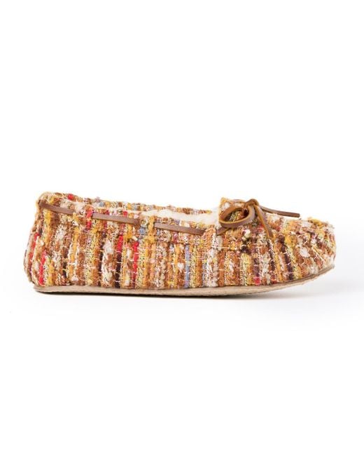 Minnetonka White Cally Patterned Slippers