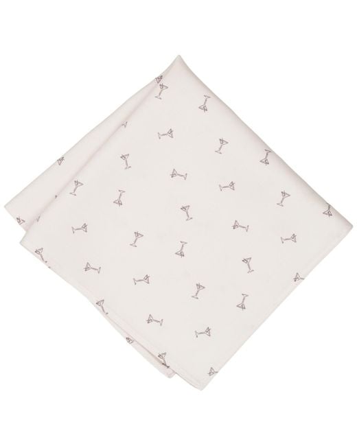 BarIII White Viscose Pocket Square for men