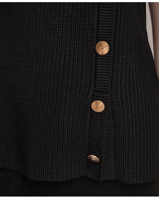 Donna Karan Black Crewneck Sleeveless Sweater