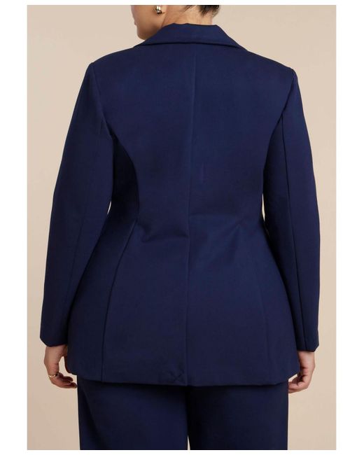 Eloquii Blue Plus Size Ultimate Nipped Waist Blazer
