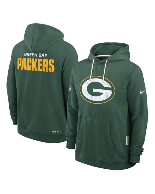 Nike Green Bay Packers Sideline Standard Issue Initial Home Dri-fit Hoodie for men