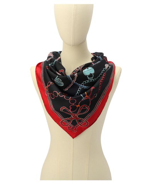 Kate Spade Red Lock And Key Silk Square Scarf