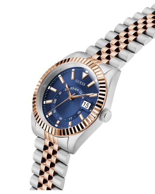Guess Blue Two-tone Multi-function Date Watch for men