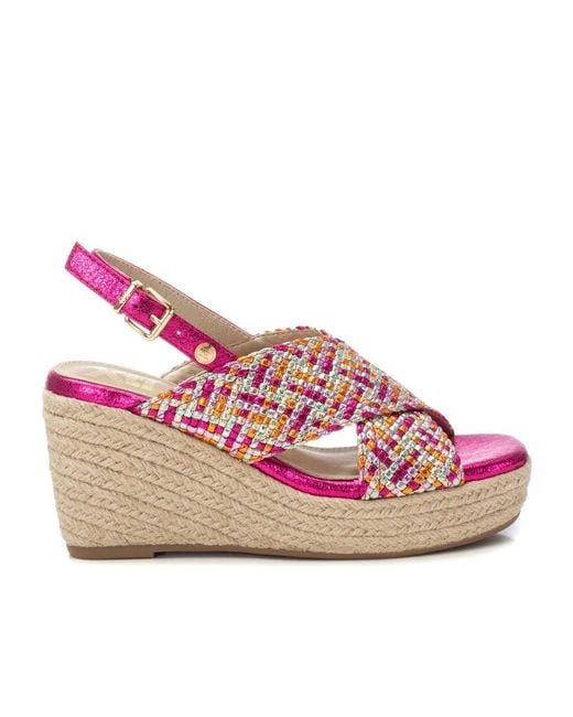 Xti Pink Wedge Sandals By