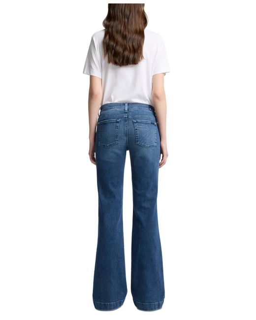 7 For All Mankind Blue Dojo Tailorless Flare-leg Jeans
