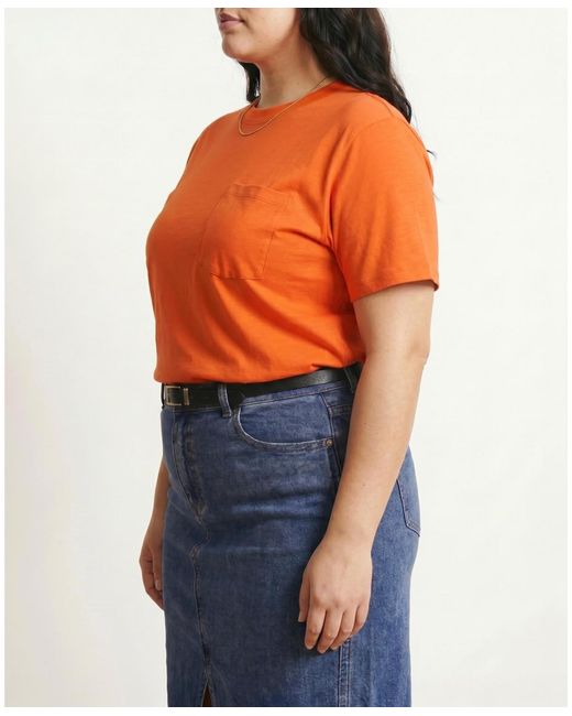 UNIVERSAL STANDARD Orange Plus Size Garcon Tee