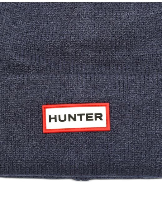 Hunter Blue Play Essential Cuffed Logo Beanie