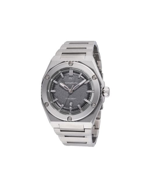 TechnoMarine Gray Tm-416074 Coral Quartz Grey Dial Watch for men