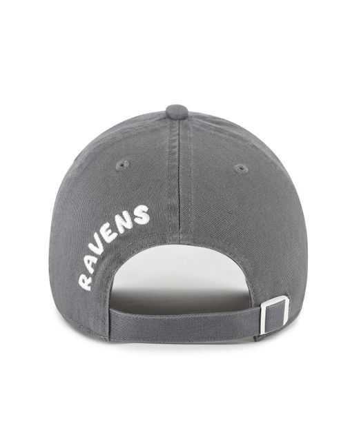 '47 Gray Baltimore Ravens Bright Side Clean Up Adjustable Hat