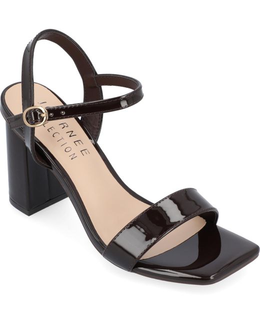 Journee Collection Black Tivona Square Toe Sandals