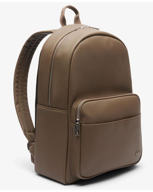 Lacoste Brown Adjustable Straps Backpack for men