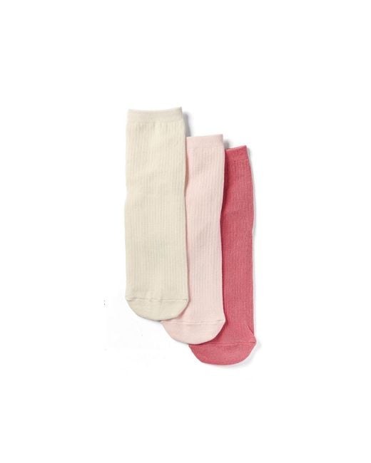 Stems White Ribbed Ankle Socks