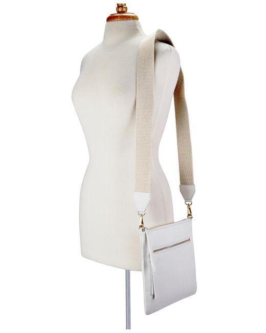 Gigi New York White Kit Leather Messenger Bag
