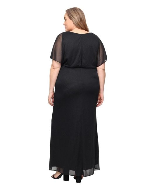 Sl Fashions Women's Black Plus Size V-neck Maxi Dress -  www.rajagirimanappuram.com