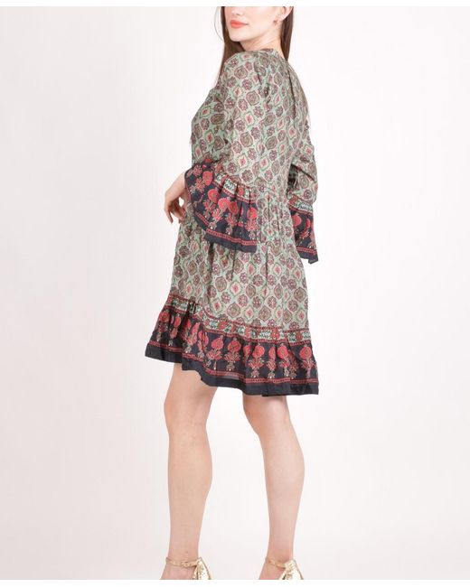 Ras Pink Boho Mini Dress