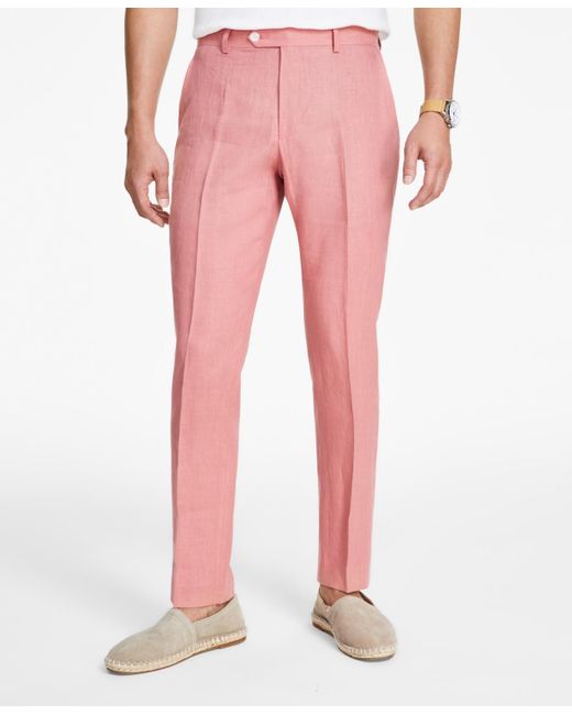 Tommy Hilfiger Pink Modern-fit Linen Pants for men