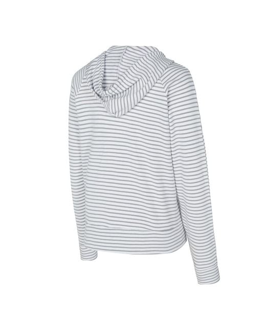 Concepts Sport White/gray Indiana Hoosiers French Terry Striped V-neck Pullover Hoodie for men