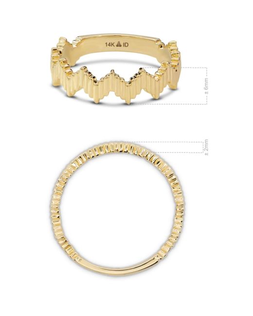 DEVATA Metallic Ribbed Zig Zag Ring