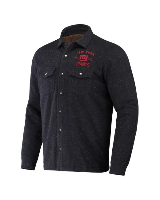 Fanatics Black Nfl X Darius Rucker Collection By New York Giants Shacket Full-snap Jacket for men