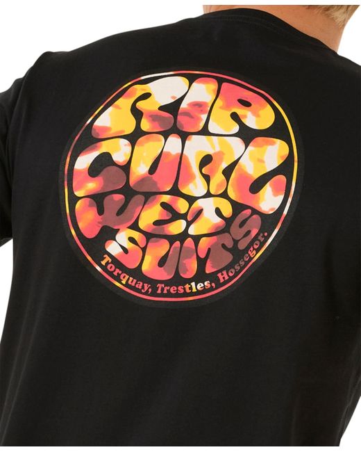 Rip Curl Black Wettie Passage Icon T-shirt for men