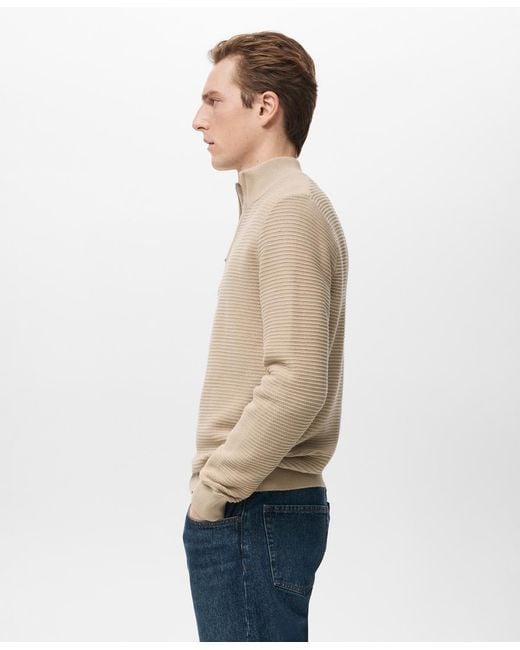 Mango Natural Cotton Structured Sweater for men