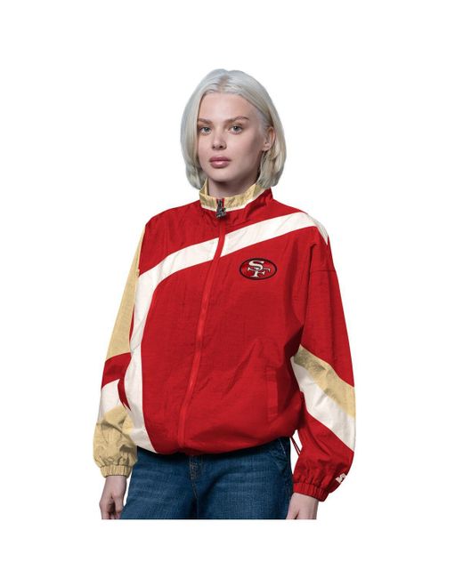 Starter Women's Red Scarlet/gold San Francisco 49ers 1st Quarter Full-zip Windbreaker Jacket