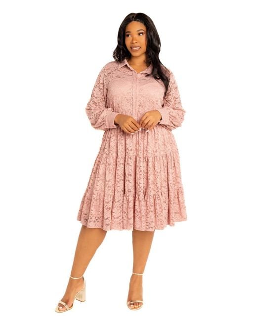 pink tiered shirt dress Boden Girls Tiered Shirt Dress in Pink