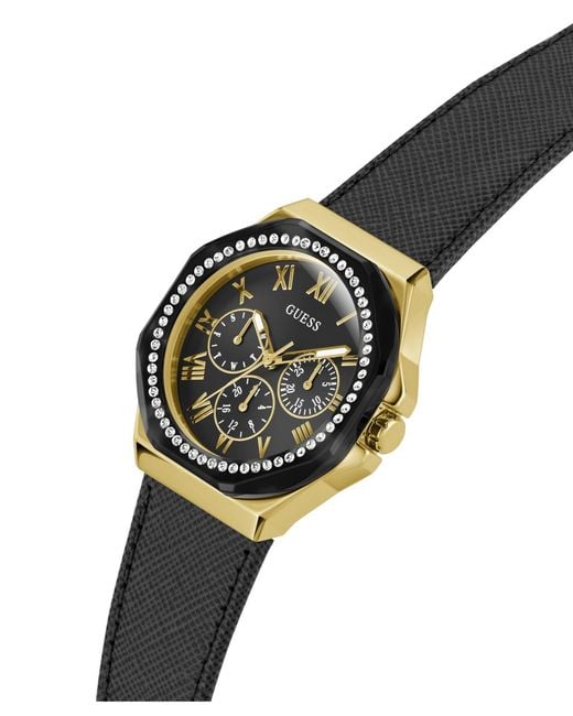 Guess Gray Multi-function Leather Watch 36mm