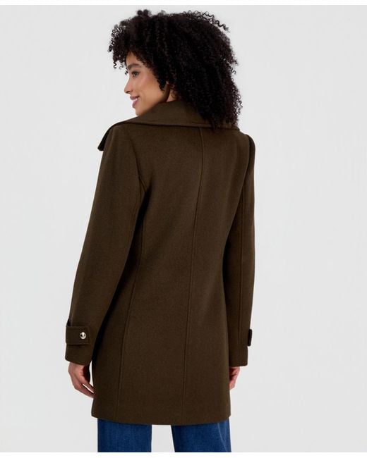 Michael Kors Blue Michael Collared Zip-front Coat