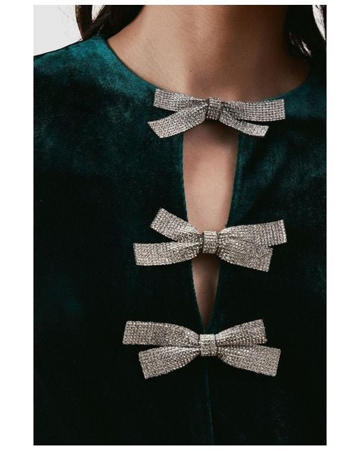 Oasis Black Occasion Velvet Bow Midaxi Dress.