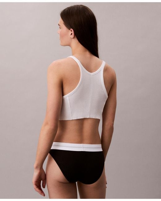 Calvin Klein Black Ribbed Bikini Underwear Qf8022