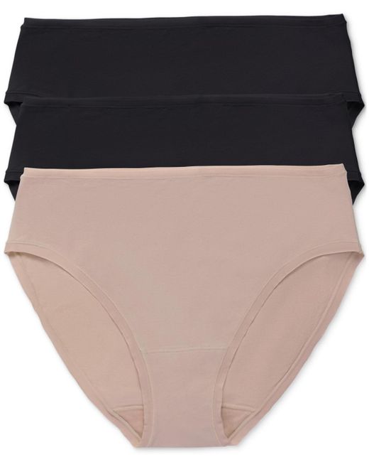 Natori Multicolor 3-pk. Bliss Bare Cotton Hipster Underwear 774346mp