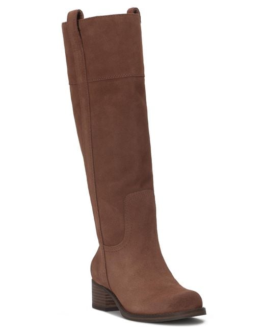 Lucky Brand Women's Brown Hybiscus Knee-high Riding Boots