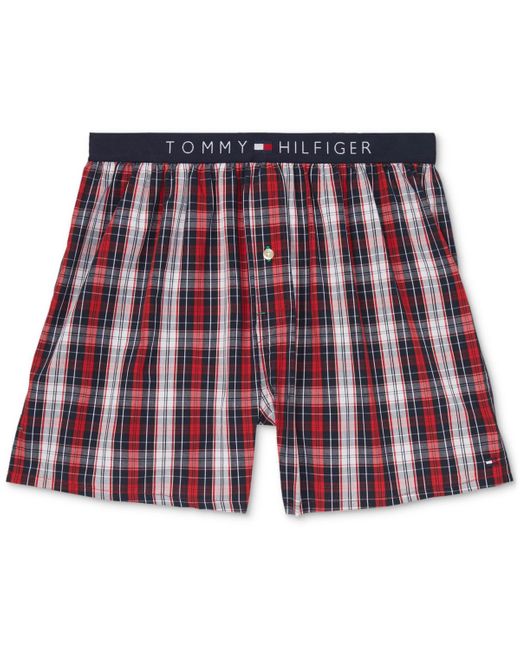 Tommy Hilfiger Red Striped Woven Boxers for men